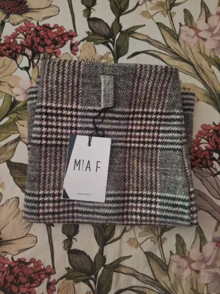 Falda MIA F cuadros gris y rosa