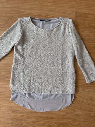 Jersey plata manga larga