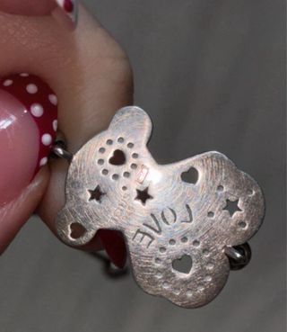 Pulsera Tous Oso Plata y Cuerda Negra