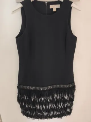 Vestido Michael Kors Negro XS con Plumas