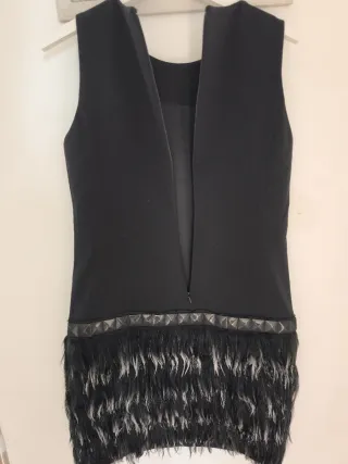 Vestido Michael Kors Negro XS con Plumas
