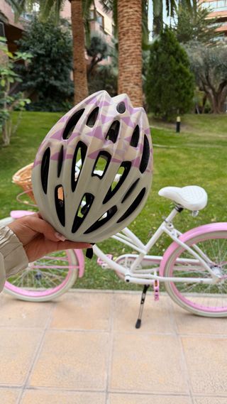 Bicicleta Clásica Mujer Rosa y Blanca Vintage