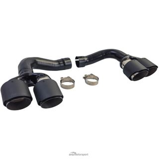 COLAS DE ESCAPE DOBLES CARDONO+ MARCO DE MOLDURA NEGRO BRILLANTE BMW X6 E71 08-14