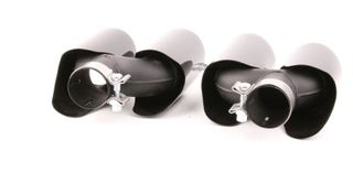 COLAS DE ESCAPE DOBLES PARA PORSCHE CAYENNE 95B 14-17 NEGRO BRILLANTE