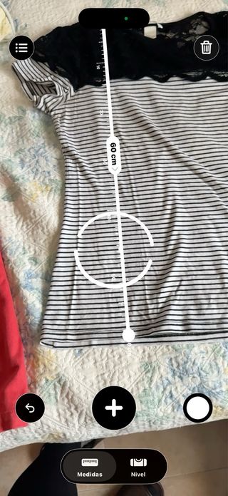 Camiseta H&M rayas encaje negra blanca Talla M