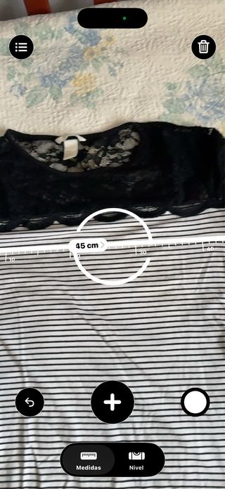 Camiseta H&M rayas encaje negra blanca Talla M