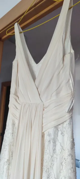 Vestido de Novia Beige/Blanco