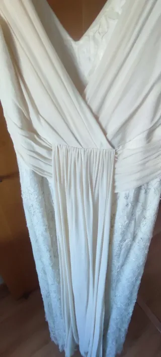 Vestido de Novia Beige/Blanco