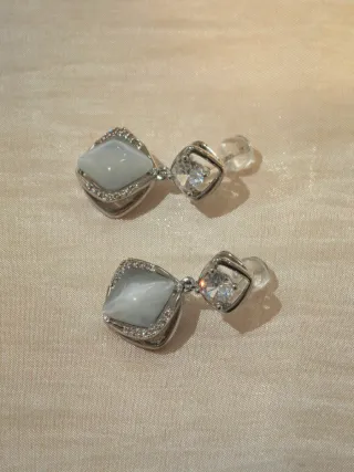 Orecchini pendenti geometrici occhio di gatto