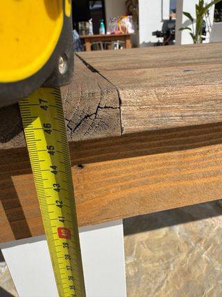 Mesa de centro madera y aluminio exterior