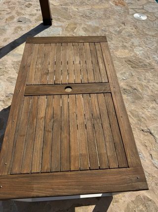 Mesa de centro madera y aluminio exterior