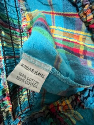 Pantalón hippie cuadros talla única