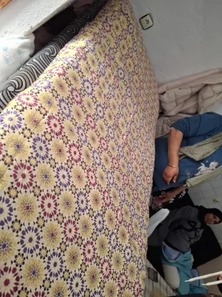 Colchón individual con estampado y 5 alhmuadas