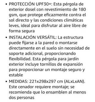 Pérgola Outsunny 3x3 m Beige techo retráctil