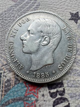 5 Pesetas 1885 *87