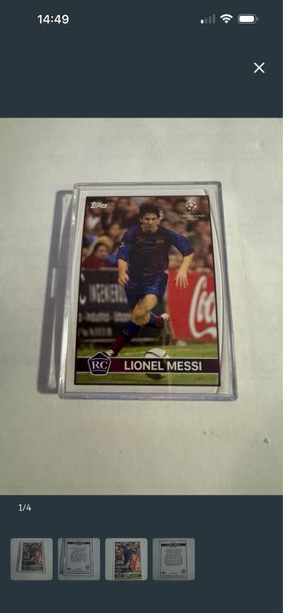 4 Cartas Fútbol Messi y Cristiano