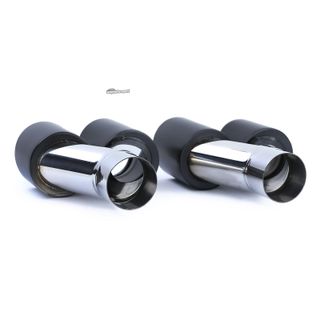 COLAS ESCAPE SALIDA DOBLE UNIVERSAL ACERO INOX NEGRO MATE