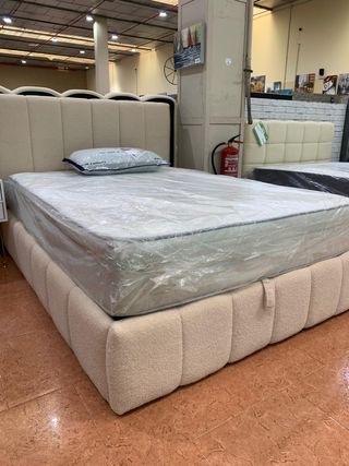 Canape con cabecero Teddy beige SIN COLCHON