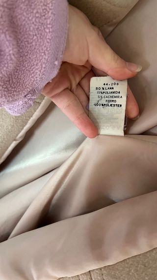 Abrigo de lana beige