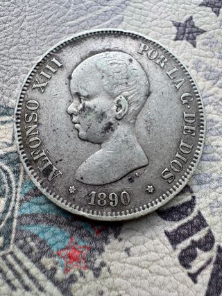 5 Pesetas 1890 *90