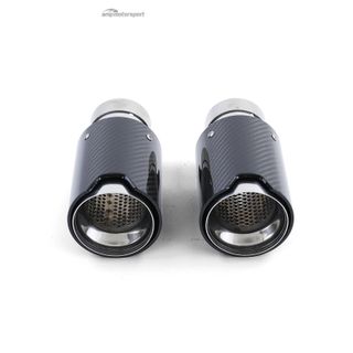 2 COLAS ESCAPES REDONDAS CARBONO BRILLO LOOK BMW