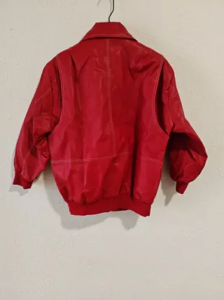 Chaqueta Bomber Piel Sintética Retro Talla S