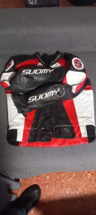 Chaqueta de moto cuero de hombre talla M-L