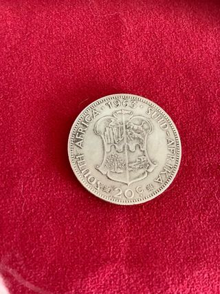 Moneda Plata Sudáfrica 20 Centavos