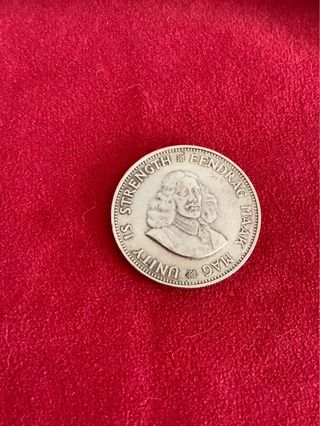 Moneda Plata Sudáfrica 20 Centavos