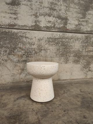 Mesa auxiliar Pada de terrazo blanco Ø 40 cm