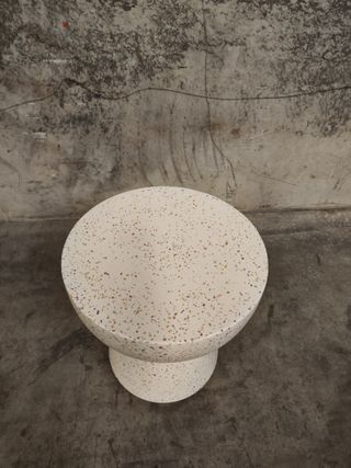 Mesa auxiliar Pada de terrazo blanco Ø 40 cm