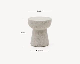 Mesa auxiliar Pada de terrazo blanco Ø 40 cm