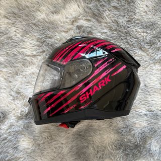 Casco Moto Shark Negro y Rosa