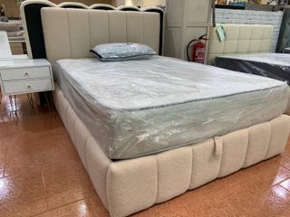 Cama Canapé con Cabecero Teddy Beige SIN COLCHON