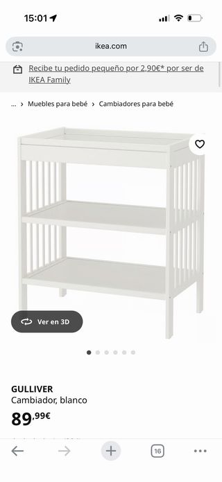 Cambiador de bebé blanco ikea