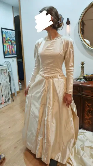 Vestido de Novia Blanco roto de seda