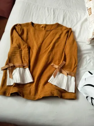 Blusa mujer manga acampanada lazo