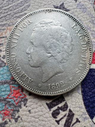 5 Pesetas 1892 *92