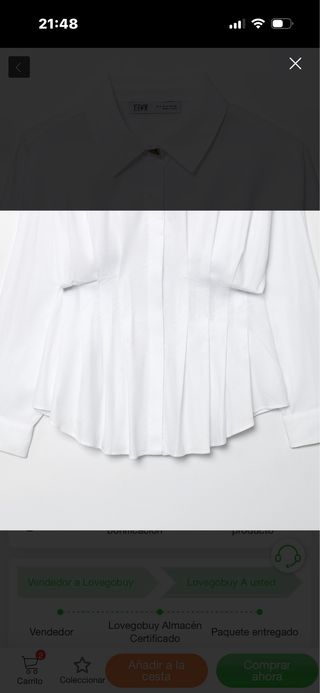 Blusa blanca entallada XL