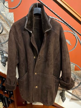 Cappotto Montone Shearling vera Pelle Scamosciata