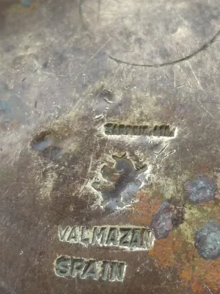 Pesa antigua de bronce 7 lb- Ponderal español