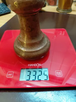 Pesa antigua de bronce 7 lb- Ponderal español