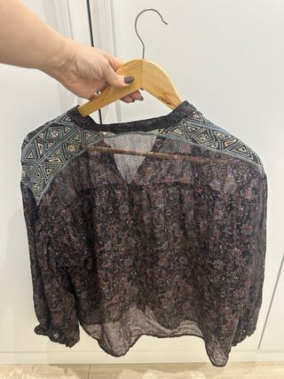 Camisa Zara Estampada Manga Larga