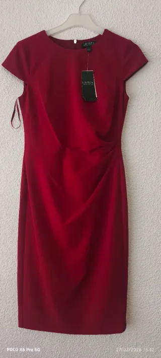 Vestido ocasión Lauren Ralph Lauren Rojo Talla M