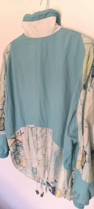 Cortavientos Vintage Azul/Gris