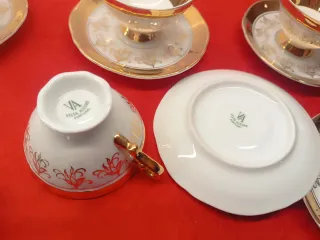 6 Chávenas Café Douradas Antigas Vista Alegre