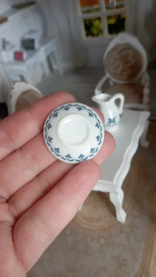 Set Brocca e Catino Porcellana 1:12 Blu