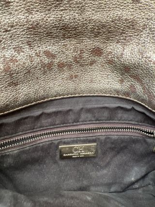 Bolso fiesta Carolina Herrera marrón y dorado