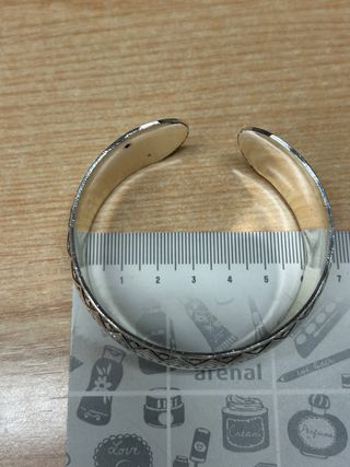 Pulsera brazalete plateado aleación de zinc