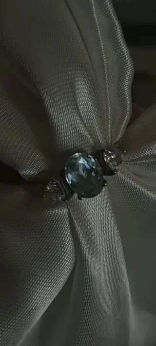 Anello Argento Quarzo Azzurro